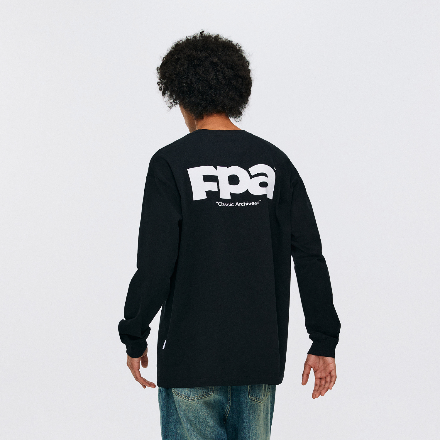 FPA 品牌字母基础印花长袖 春秋季国潮牌潮流圆领宽松情侣装t恤男