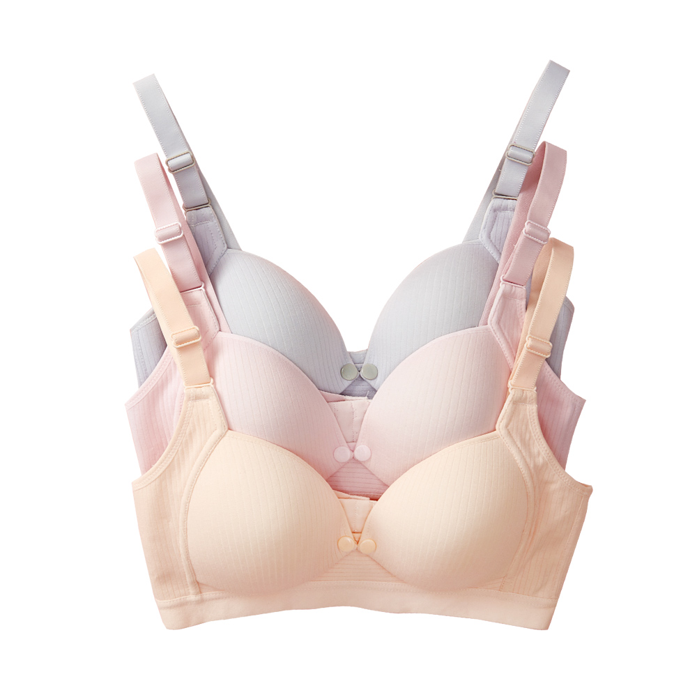 威尔贝鲁 孕妇文胸聚拢透气哺乳衣薄模全罩杯前开扣喂奶内衣胸罩