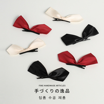 Half-piece butterfly knot hair clip jisoo same side red clip head decorated with duckbill side clip haircut hair accessories