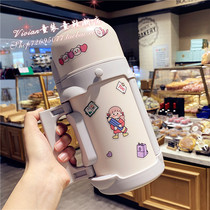 Hong Kong Simple Thermos bottle Mens and womens outdoor portable thermos Large capacity thermos Student water cup