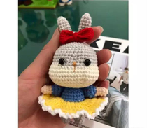 Crochet Illustration White Snow Princess Little Rabbit Handmade Hair Wire Diy Tutorial No Video Non Finished