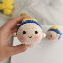 Crochet illustration (girl pendants for ball-ball wearing pearl earrings) wool-wire hand-woven doll tutorial