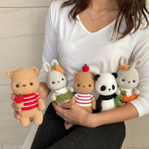 Crochet Graph Solution (Apple Small Bear Carrot Little Rabbit and Little Panda) Mao Line Handmade Woven Doll Tutorial