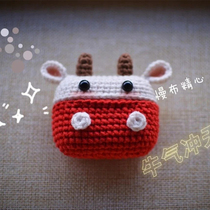 Crochet graph solution (New Years calf headphone cover) wool-line handwoven doll tutorial No video Non-finished product