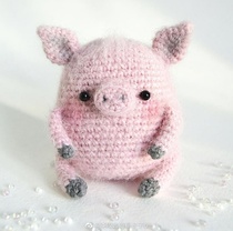Cute Little Pig Hair Thread Crochet Man Doll Tute Tutorial Non Finished no video