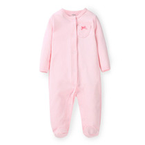 Baby Concort Clothes Spring and Autumn Baby Pure Cotton Foot Clothes Pink Butterfly Hardware