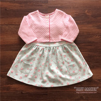 Spring and summer baby two packs of pure cotton suit sweater dress newborn full moon clothesdaughter baby dress 100 days