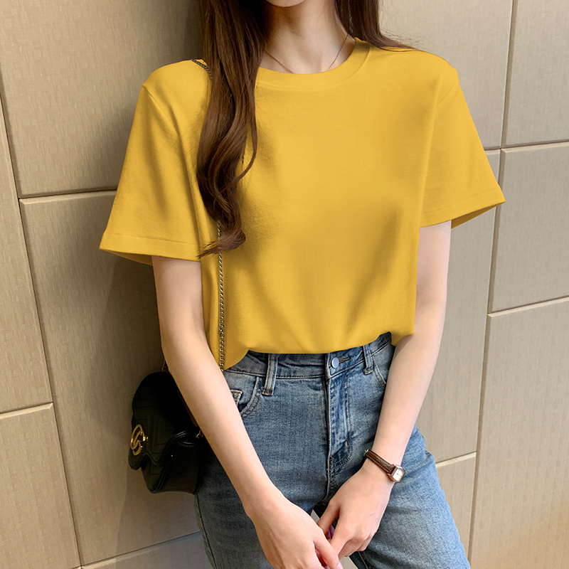 images 14:In 2022, the new summer pure cotton half-sleeved loose-leeved Han version of the black short-sleeved T-shirt female ⁇ caterpillar red in the Internet images 14:In 2022, the new summer pure cotton half-sleeved loose-leeved Han version of the black short-sleeved T-shirt female ⁇ caterpillar red in the Internet