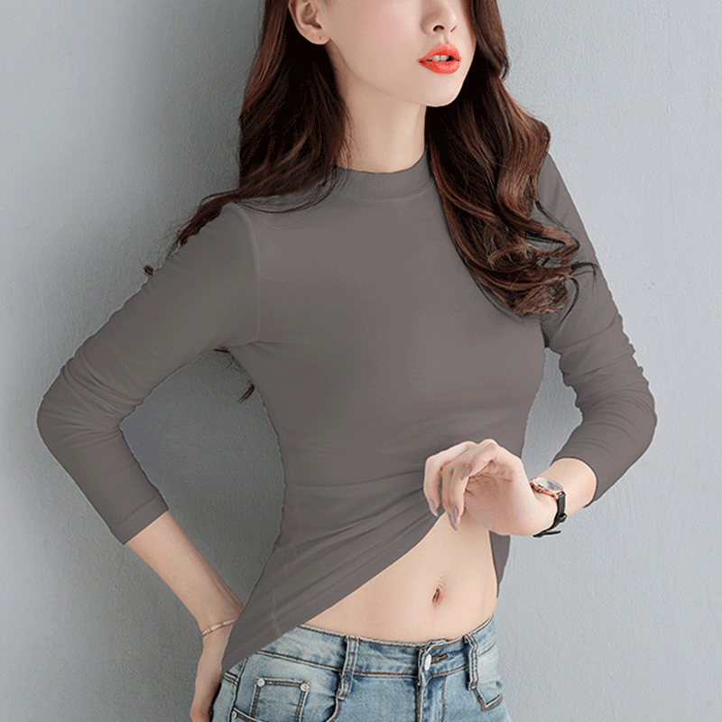 images 18:Sleeved t-shirts in half-high-collar seven-point fashionable undershirt 2022 new yawning sweaty shirt ⁇ Autumn images 18:Sleeved t-shirts in half-high-collar seven-point fashionable undershirt 2022 new yawning sweaty shirt ⁇ Autumn