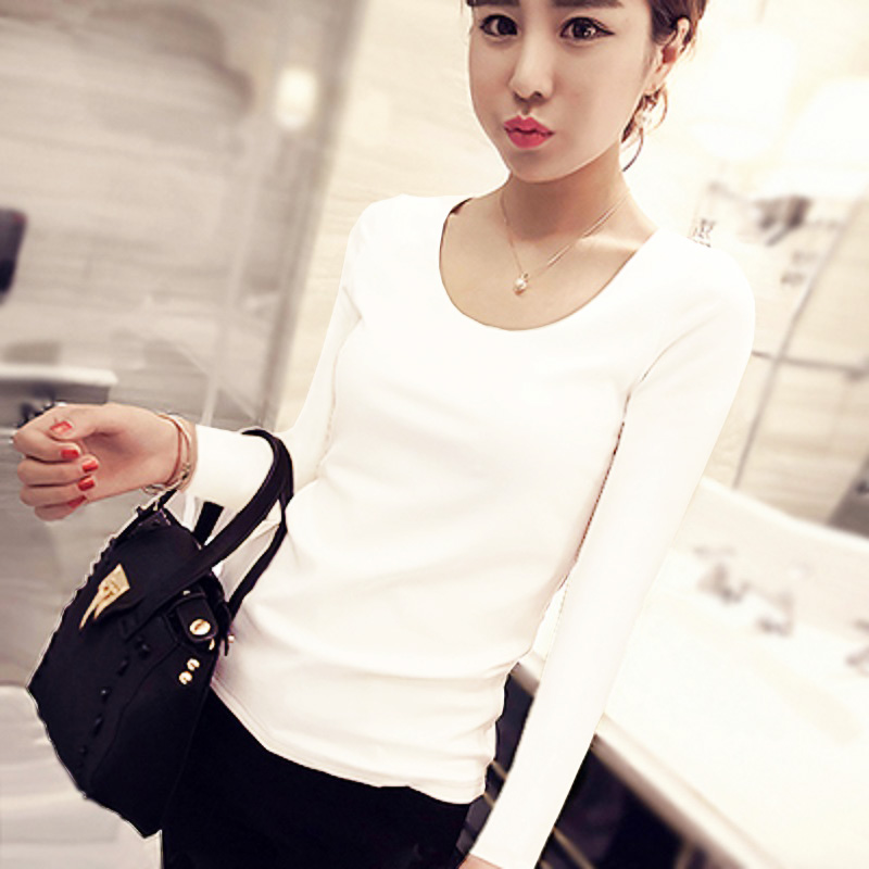 images 0:Pure Cotton 2021 Spring Installation New Korean Version Black Tight Bottom Shirt White Long Sleeve T-shirt Female Autumn Clothes Paid with Upper images 0:Pure Cotton 2021 Spring Installation New Korean Version Black Tight Bottom Shirt White Long Sleeve T-shirt Female Autumn Clothes Paid with Upper