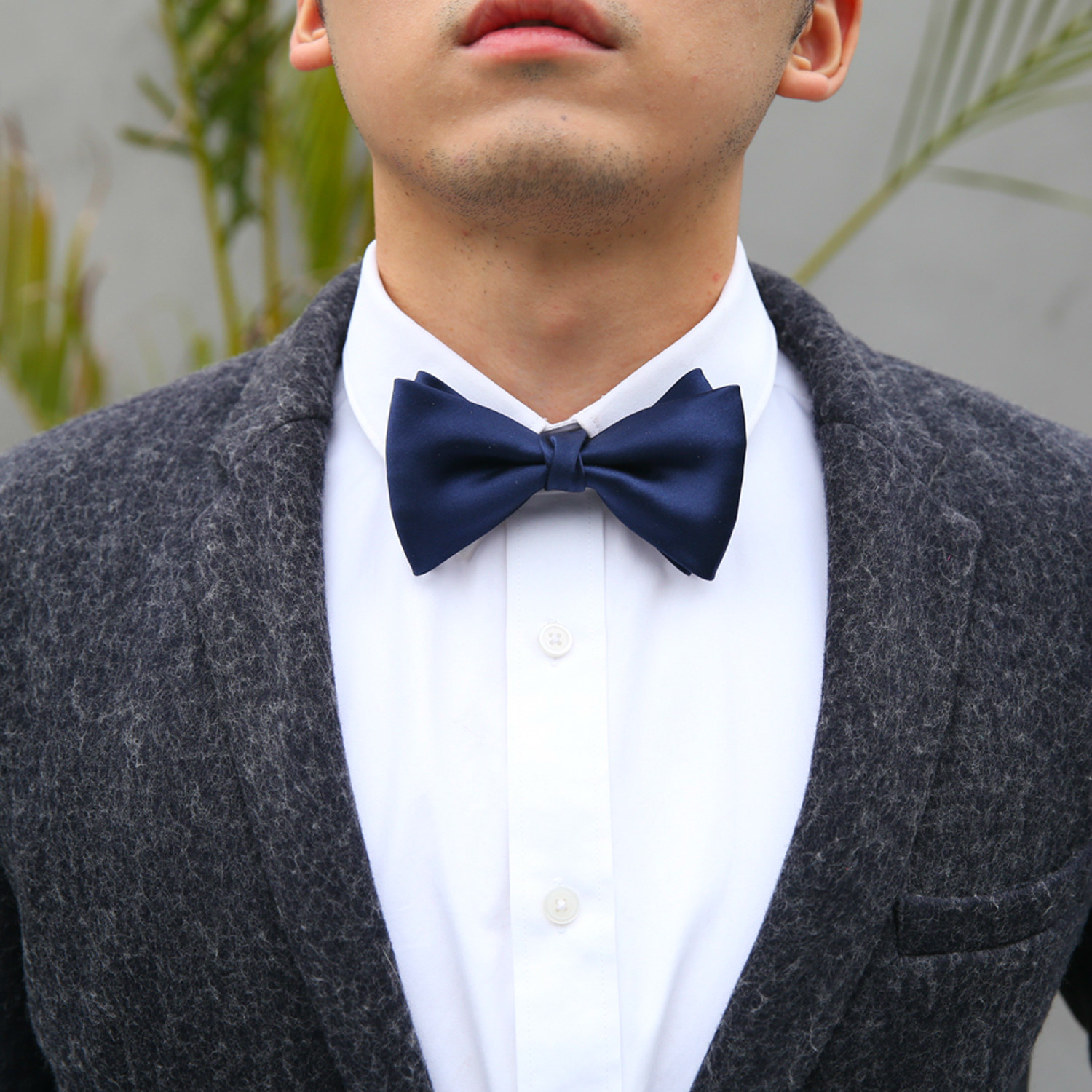 notknot高品质手工领结男结婚新郎伴郎煲呔黑红蓝白重磅真丝