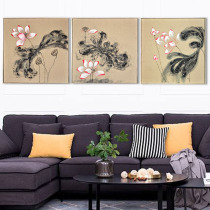 Chinese style decoration living room square painting plant zen flower hand painting business hanging painting classic lotus flower wedding