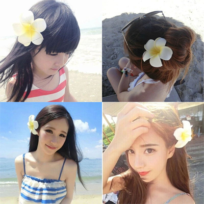 Vacation Beach Head Flower Plumeria Children Hairpin Side Clip Bridal Headdress Beach Head Flower Korean Style Bali Island