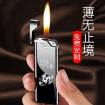 New new online red mens lighter grinding wheel ignition metal ultra-thin inflatable creative custom-delivered boyfriend gift