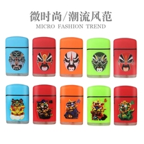 New boss windproof inflatable lighter personality fashion clammy cigarette lighter frosted print trend clear cabin