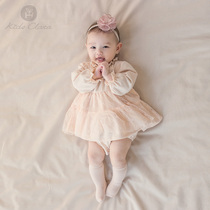 Korean baby clothes spring 3-6 months 1-2 years old 100 days dress women 100 days dress female princess dress