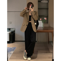 Curry Suit Jacket Woman 2022 Spring Autumn New Advanced Design Sense Casual Temperament Little Chic West Suit