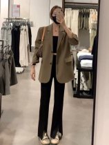 Curry Suit Jacket Woman 2022 Early spring autumn new Korean version Small sub High level Casual Fried Street Chic West Suit