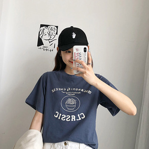 ins同款短袖t恤女韩范2018新款夏纯棉宽松学生韩版超火的上衣潮人