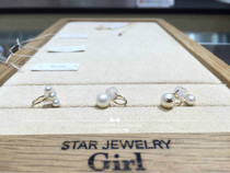 Japan Drop Shipping Star Jewelry Girl 10k Gold Freshwater Pearl Earrings Three Styles