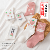 Socks female stockings spring and autumn cute Japanese stockings ladies autumn winter stockings autumn cotton socks white women socks
