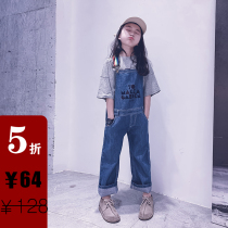 Cold aunt custom BOBO summer girls thin bib pure cotton soft elastic band pants pants parent-child section