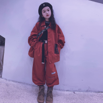 Aunt Leng customized mens and womens childrens hip-hop performance clothes cool suits tooling tops jackets overalls pro