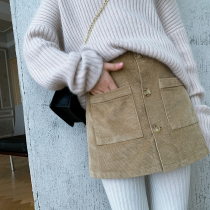 Aunt Leng customized girls autumn and winter corduroy all-match short skirt fake two-piece culottes casual temperament parent-child pants