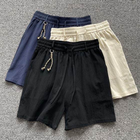 Old Qian style pure cotton shorts men's summer light and breathable casual half pants American cotton linen but knee four-point pants
Old Qian style pure cotton shorts men's summer light and breathable casual half pants American cotton linen but knee four-point pants