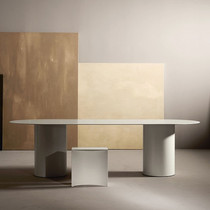 Nordic solid wood long table simple modern dining table oval conference table negotiation sub desk designer workbench
