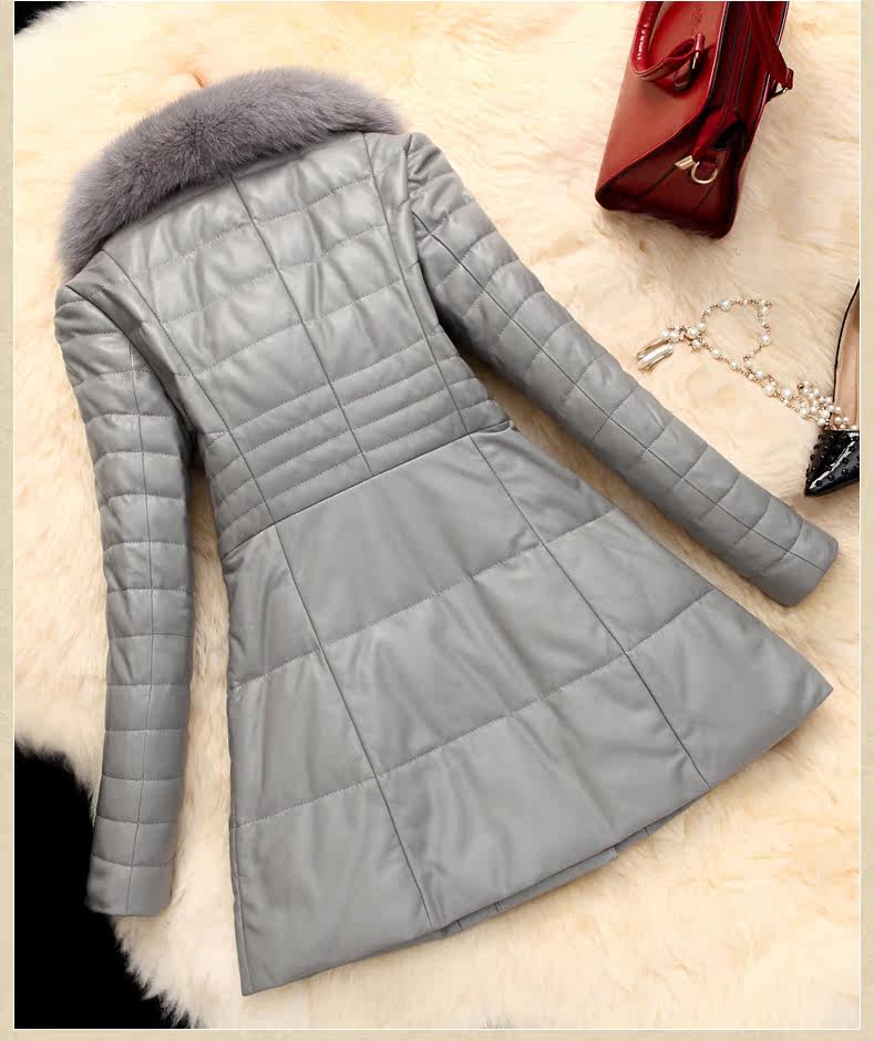 Кожаная куртка 博菲德尼2015新款真皮羽绒服女中长款绵羊皮海宁皮衣女士外套冬季 Bofeideni y5515