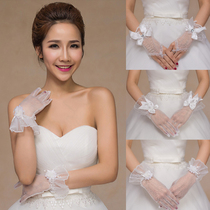 Bride Wedding Dress Lace Fingerless Finger Open Finger Sexy Wedding Bow Accessories Gloves