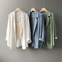 Nine buckle large size womens summer new net red sunscreen clothes fat mm thin loose off-the-shoulder suit air conditioning outside take 109