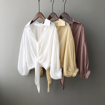 Nine buckle large size womens summer new small shawl fat mm thin section outside the top sunscreen cardigan short shirt 116