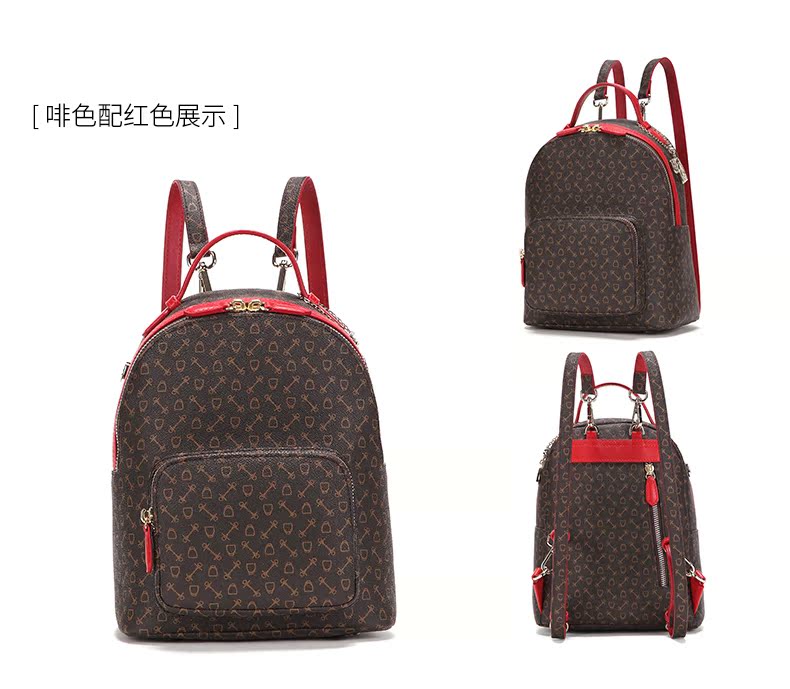 why女包和coach女包 why女包2020新款拼色印花時尚雙肩包YAP8040背包單肩斜跨包小 女包