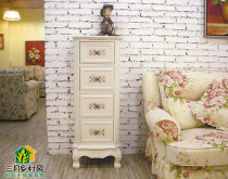 English style Inn style solid wood American field Garden style hand-painted Tiger legs Four-bucket cabinet March Country wind