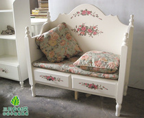 American British solid wood Korean pastoral style British hand-painted furniture painted double back chair March Township style