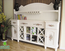 British British American pastoral style hand-painted furniture painted French side cabinet Cabinet wine cabinet March Township style