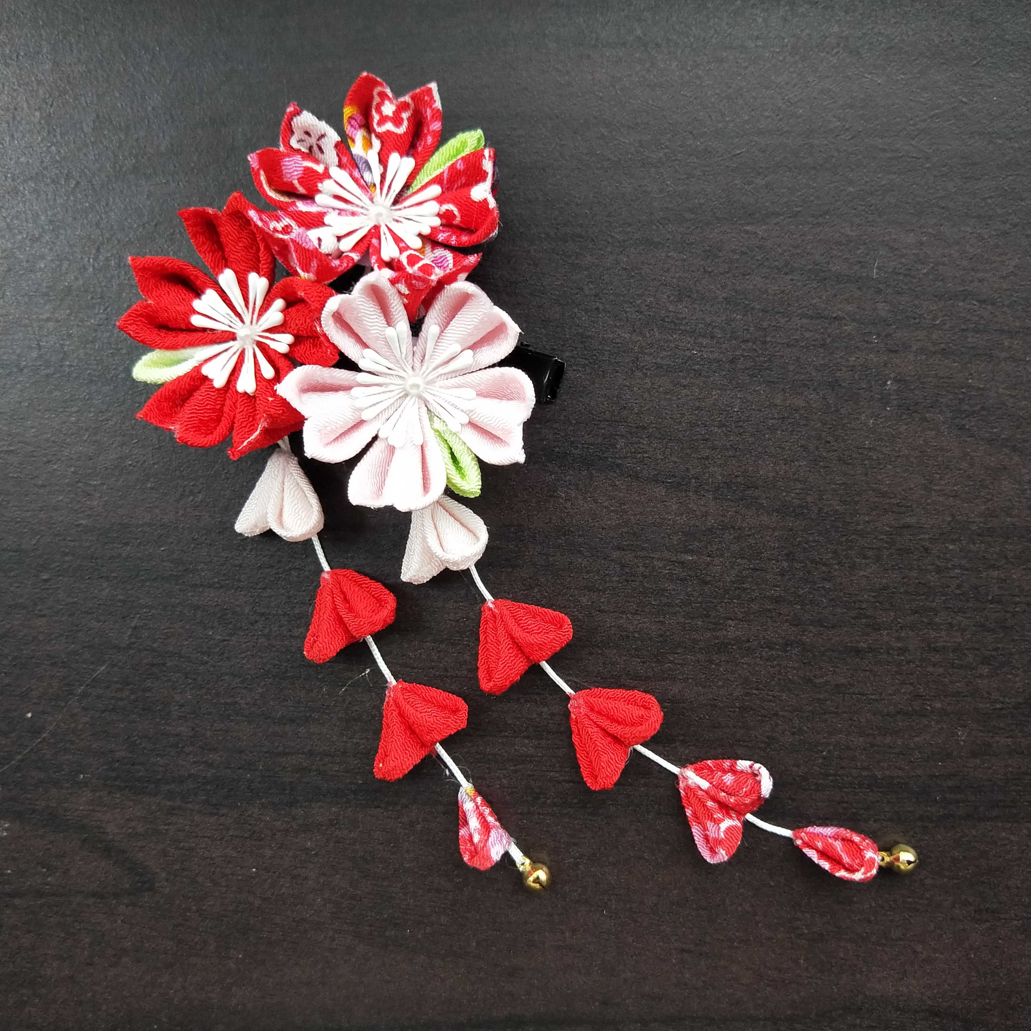 diy日式lolita日系日本古风和服汉服发饰头饰樱花流苏发夹多色选