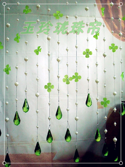 四叶草仿水晶珠帘 玄关隔断橱窗吧台 飘窗挂帘/送轨道满百包邮