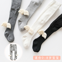 Girls pantyhose spring autumn winter style pure cotton female baby with underpants angel wings baby plus gear children cotton pantyhose