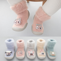 Children Flooring Shoes Autumn Winter Style Thickened Baby Shoes Socks 0-1 Year Old Non-slip Soft Bottom School Steps Indoor Baby Socks Shoes