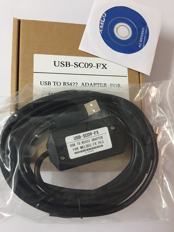 Mitsubishi PLC cable wire USB-SC09-FX (black) Three Ling USB Download Line can send tutorial sending box