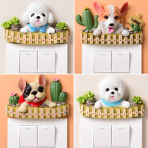 Switch Sticker Wall Stickway Bull bigbear fence Living room Bedroom Teddy Light Wall Trim Modern Minima Socket Sticker