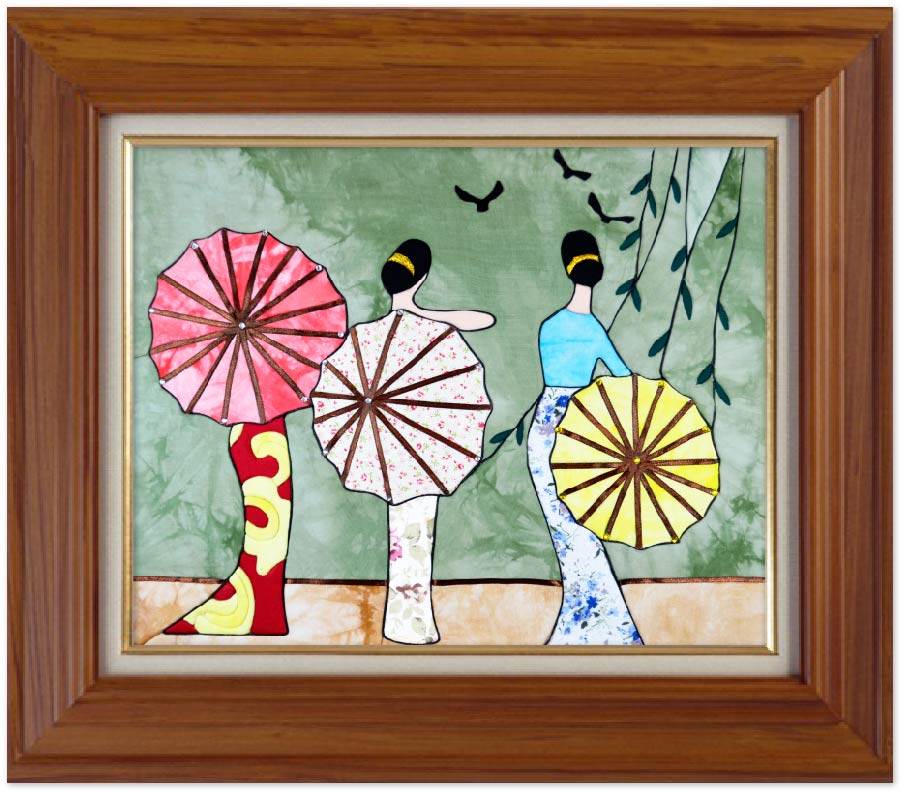 布贴画材料包手工diy学生创意家居布艺壁挂画立体布艺画花鸟30*40