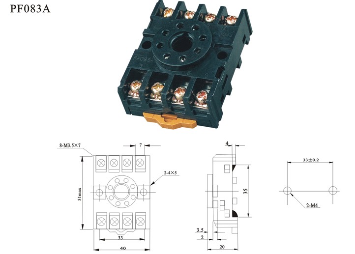 pf083a 继电器底座 插座 适用于mk2p-i;jqx-10f/2z;st3p;dh48s