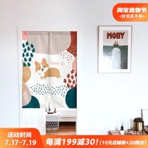 ins door curtain Cartoon door curtain Corgi door curtain Fabric Feng Shui curtain Entrance kitchen door curtain Bedroom door curtain Partition curtain