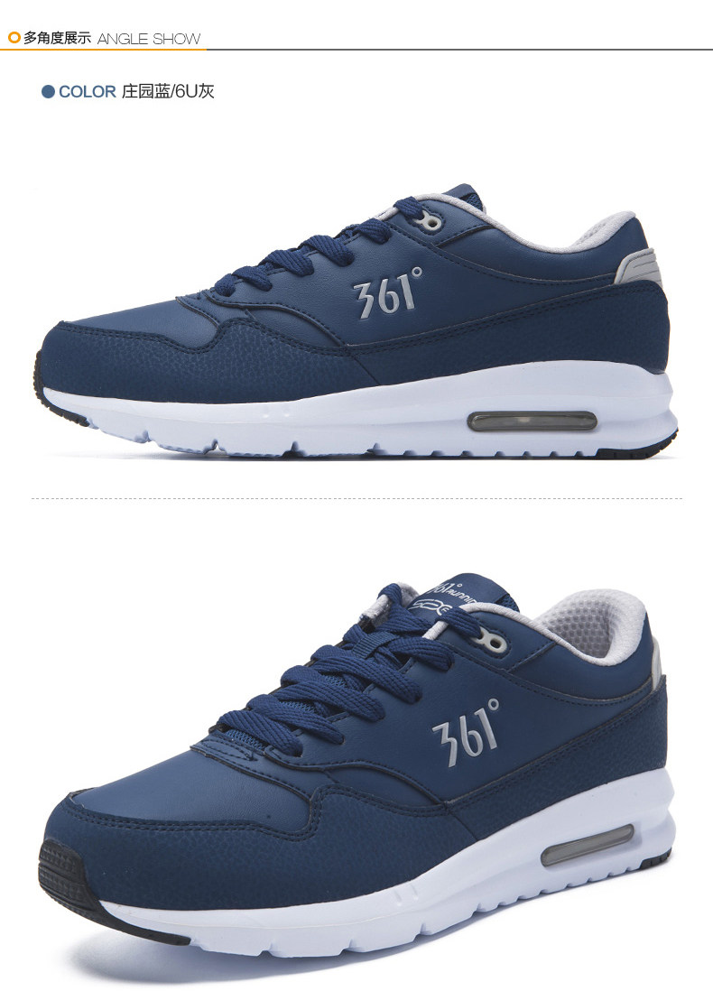 361男鞋春款气垫减震运动鞋361度男士网面透气旅游休闲复古跑步鞋