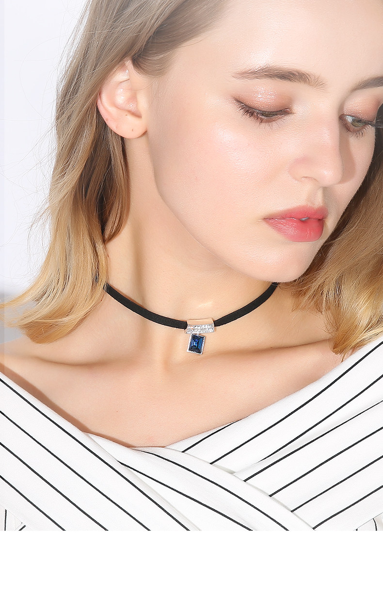 戴拉饰品 颈圈choker气质颈链女 黑色脖子颈带短款锁骨链配饰项链
