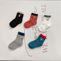 Children's socks spring stockings boys and girls socks spring and autumn smile and mention cotton A baby socks